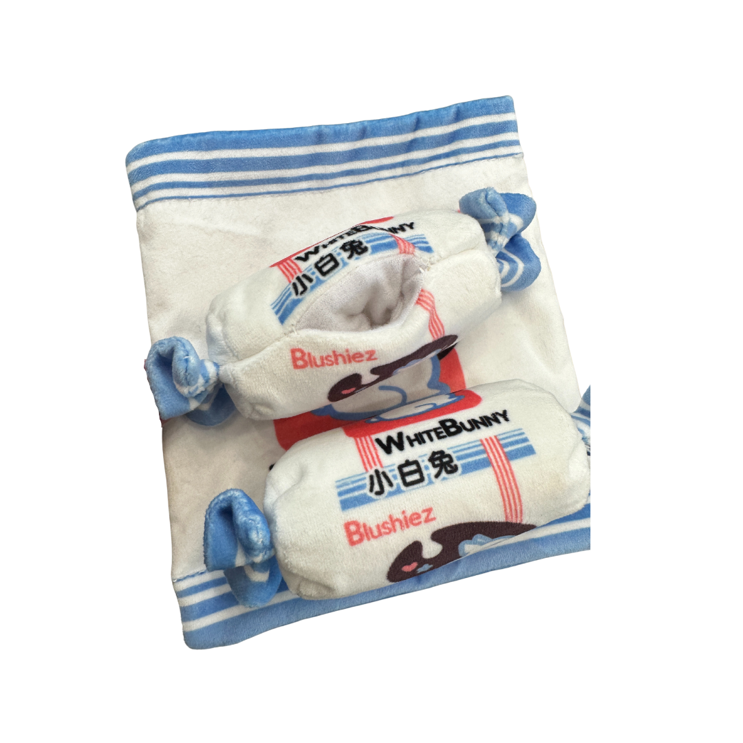 white bunny rabbit dog nose work toy set