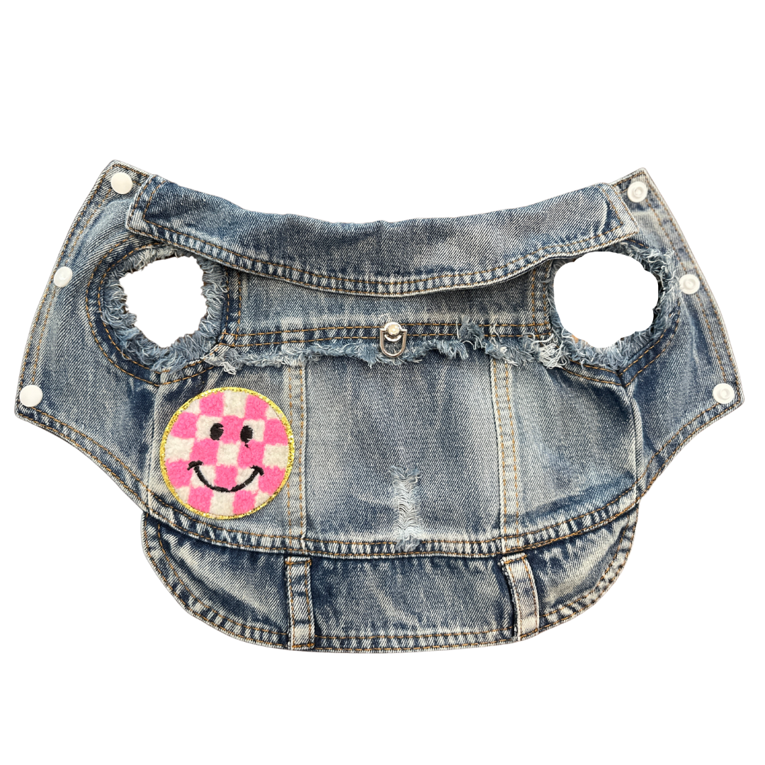 "Pink Racer Smiley" Dog  Battle Vest 