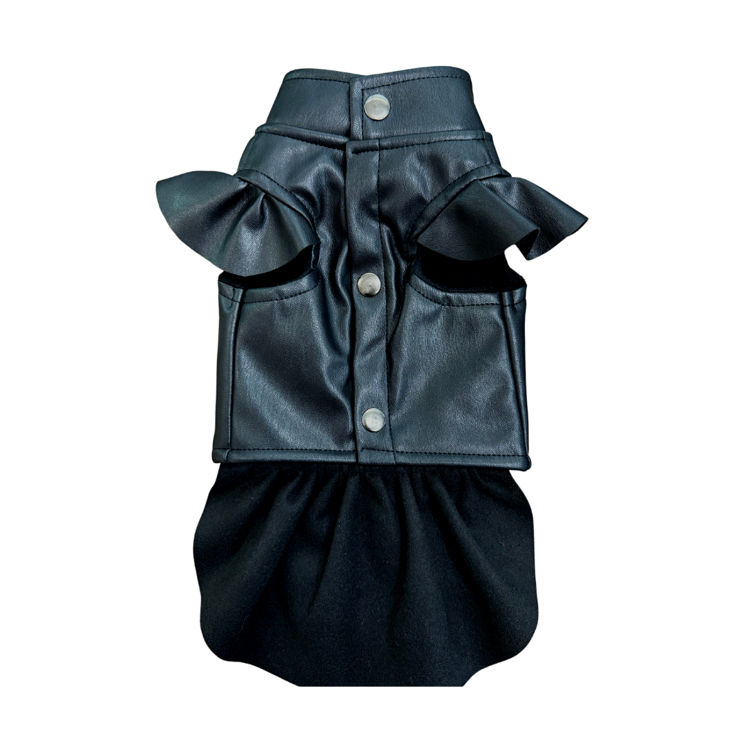 moto dog vest with peplum