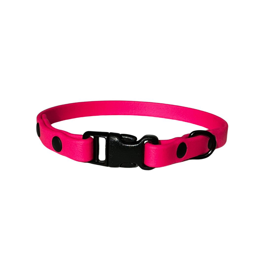 BioThane collar 3/8" neon pink