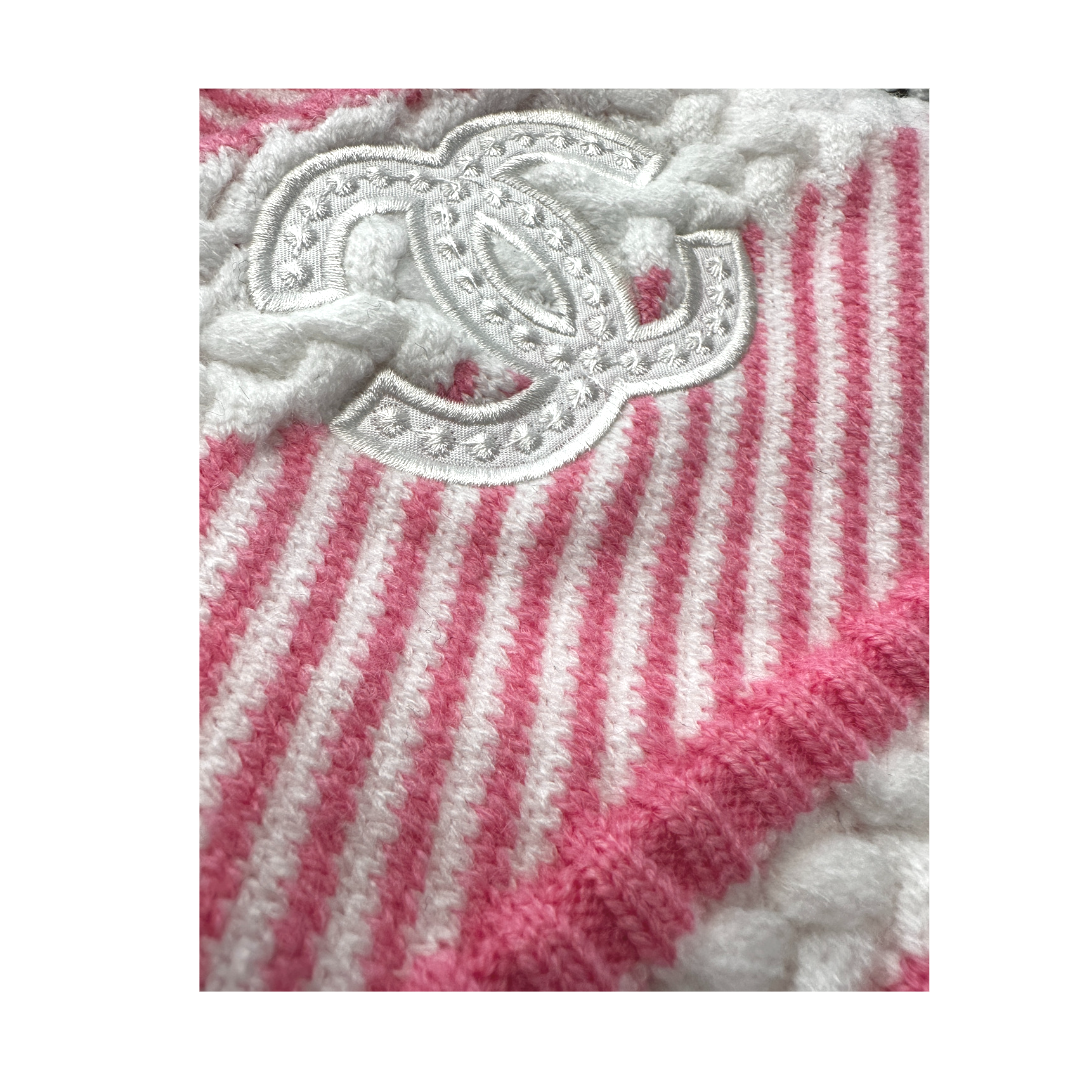 cute & cozy designer inspired dog sweater pink