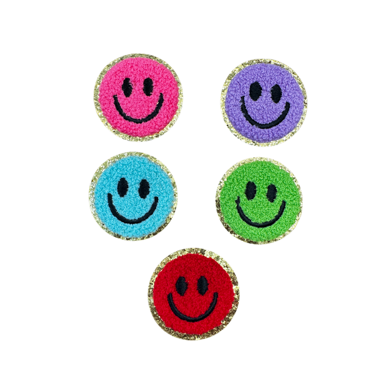 happy face 2 patch for denim dog vests